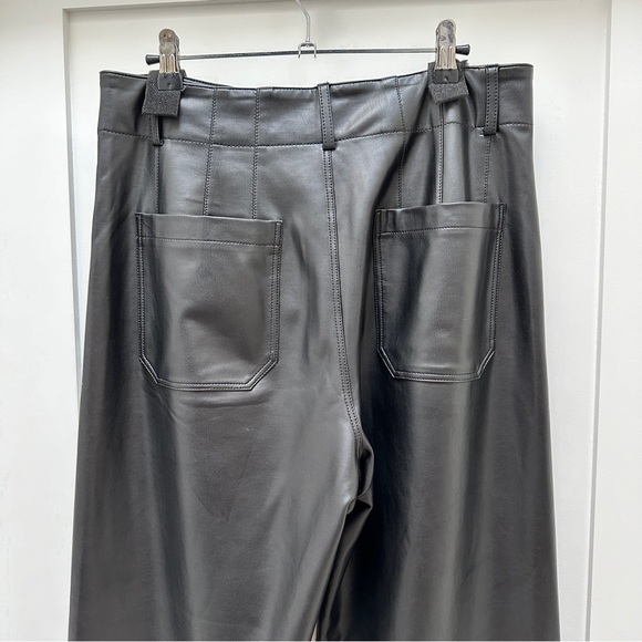 ANTHROPOLOGIE The Colette Cropped Wide-Leg Faux Leather Pants by Maeve - Picture 9 of 11